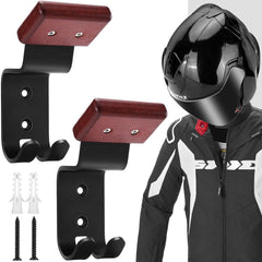 PAHTTO front view of two-pack helmet racks showing neat storage benefit