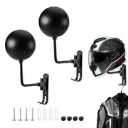 PAHTTO front view of helmet holder showing sturdy aluminum construction and neat storage