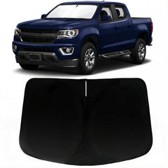 PAIMOHO front view on Chevy Colorado showing full windshield fit and cabin cooling benefit