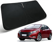 PAIMOHO front view of sun shade perfectly fit Nissan Versa windshield, protecting interior