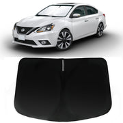 PAIMOHO sun shade front fit showing full windshield coverage and UV protection