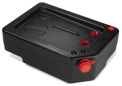 PAK front view of 10-quart drain pan showing capacity and ergonomic grip for easy handling