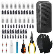 Pakeed front packaging showing complete 70-piece kit and storage bag for quick access