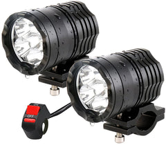 PAKRYS front view pair of LED driving lights showing compact design and bright output