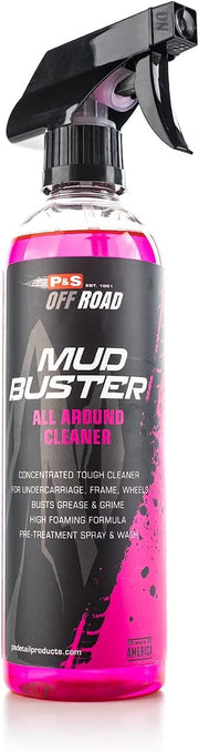 P&S Mud Buster front label showing product benefits and packaging