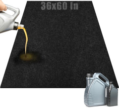 Papillon front view of black 36x60 mat showing full coverage and protection