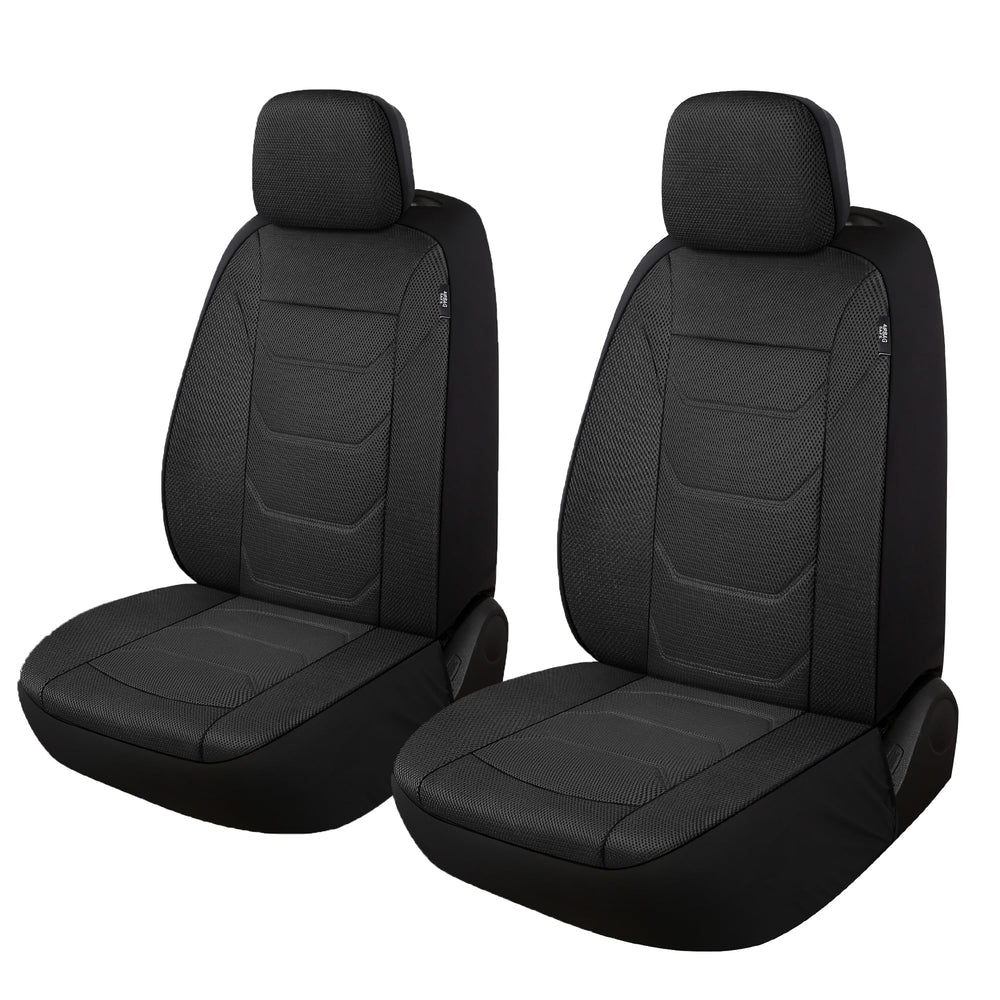 Pariiaotin front seat covers front view showing neat fit and refreshed interior