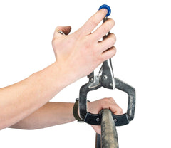 Park Tool BMT-1 non-marring jaw covers protecting rim and sidewall