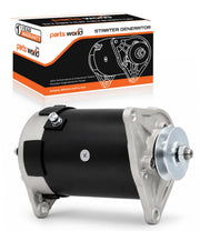 Parts World USA front view of starter generator showing housing and mounting points, ensures correct fit