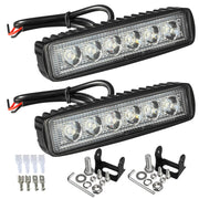 Partsam 6" LED front view showing bright focused beam and compact size benefit