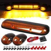 Partsam amber cab marker lights front view showing three-piece kit and fit