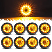 Partsam front view of amber marker light showing bright LED array benefit visibility