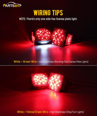 Partsam closeup of clear red lens and LEDs showing durable impact-resistant detail