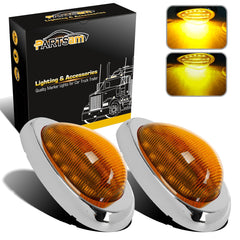 Partsam front view amber teardrop marker showing bright visibility benefit