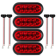 Partsam front view of oval red lamp showing lens and brand, improves visibility