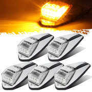 Partsam front view of five clear-lens amber cab marker lights showing fit and finish