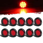 Partsam front view of 2.5-inch red LED marker showing compact profile and clear housing for improved visibility