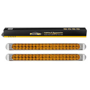 Partsam front view 17-inch amber LED bar showing bright visibility