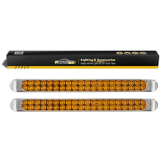 Partsam front view 17-inch amber LED bar showing bright visibility