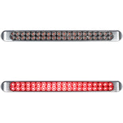 Partsam 17-inch front view showing clear lens and red LEDs for improved visibility