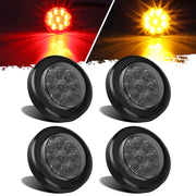 Partsam front view of 2-inch round LED marker showing compact design and bright output