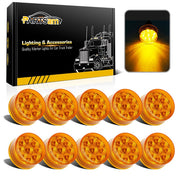 Partsam front view of 2 inch amber marker light showing bright lens and reflector for improved visibility