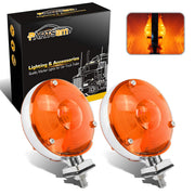 Partsam front view of 4-inch pedestal lamp showing amber light benefit