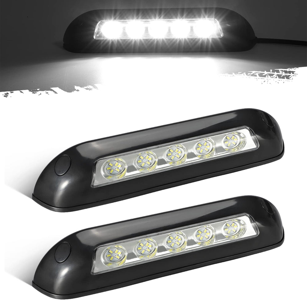 Partsam front view of two 8-inch porch lights showing compact profile and even illumination benefit