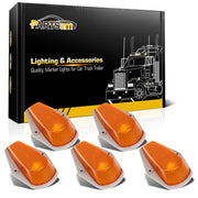 Partsam front view of amber cab marker kit showing five lenses and bases for quick replacement
