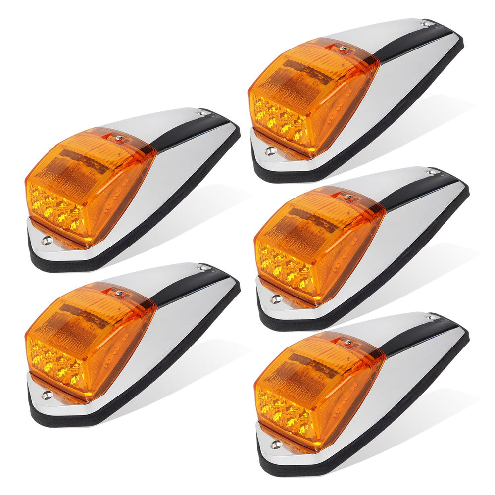 Partsam front view amber cab marker showing bright amber visibility