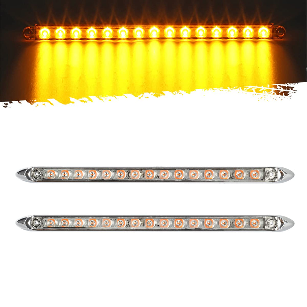 Partsam front view amber LED bar showing bright visibility