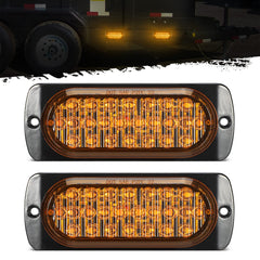 Partsam front view amber marker light showing bright LEDs and DOT-approved visibility
