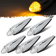 Partsam front view assembly showing five amber LEDs and chrome finish for improved visibility