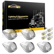 Partsam front view of clear cab marker lenses and bulbs showing improved appearance
