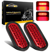 Partsam front view oval LED tail light showing bright red LEDs and improved visibility