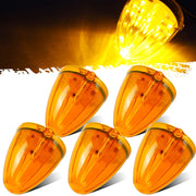 Partsam front view of five amber cab marker lights showing clear visibility