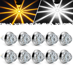Partsam front view of 3/4 inch watermelon lights shows compact design and visibility benefit