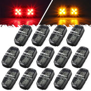 Partsam front view of rectangular marker lights showing bright output