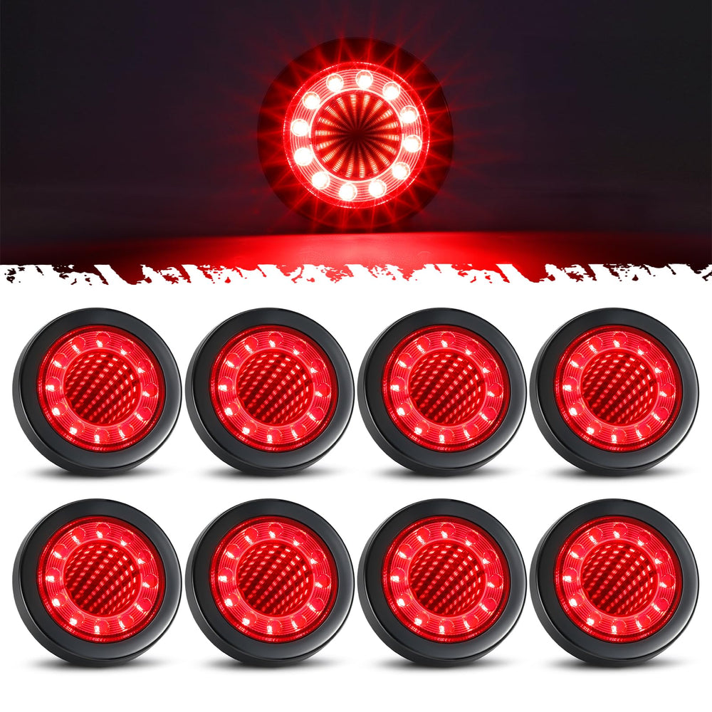 Partsam front view red marker light showing bright visibility and bold design