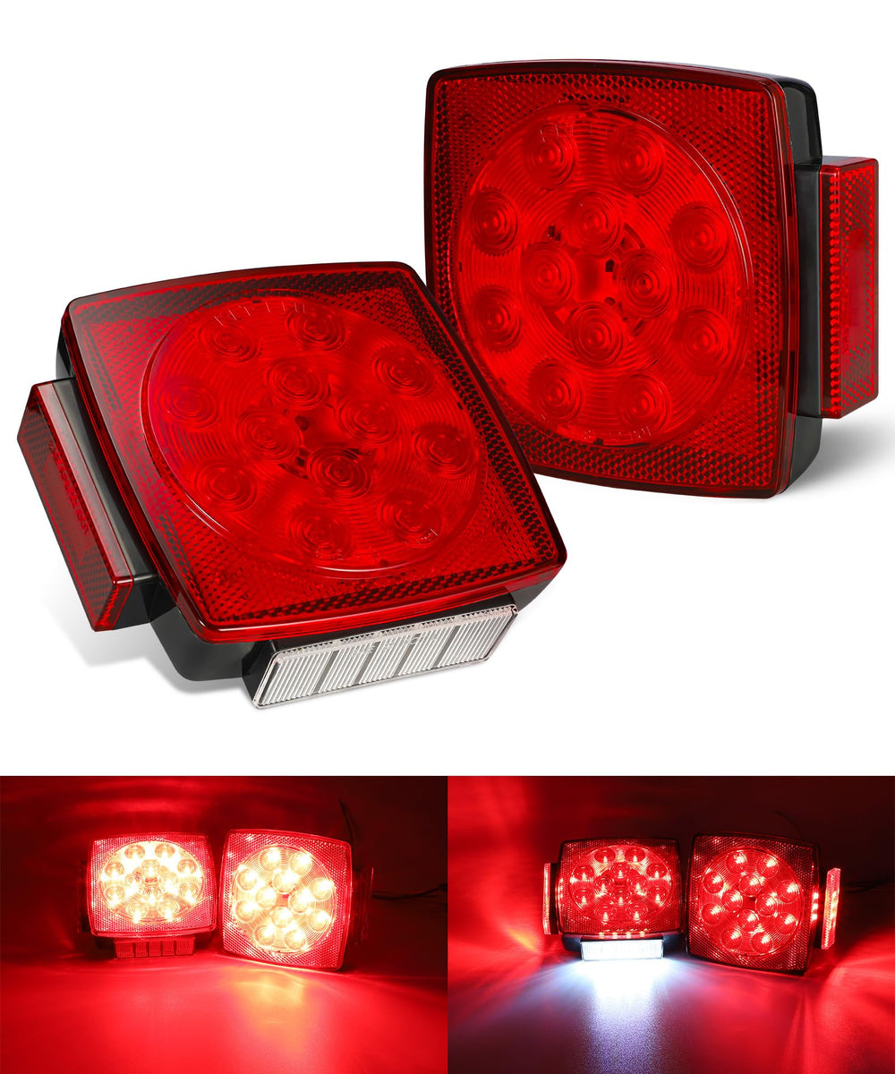 Partsam front view slim square LED light showing lens and visibility benefit