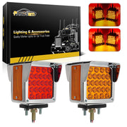 Partsam front view of square double-face pedestal light showing clear signals for safety