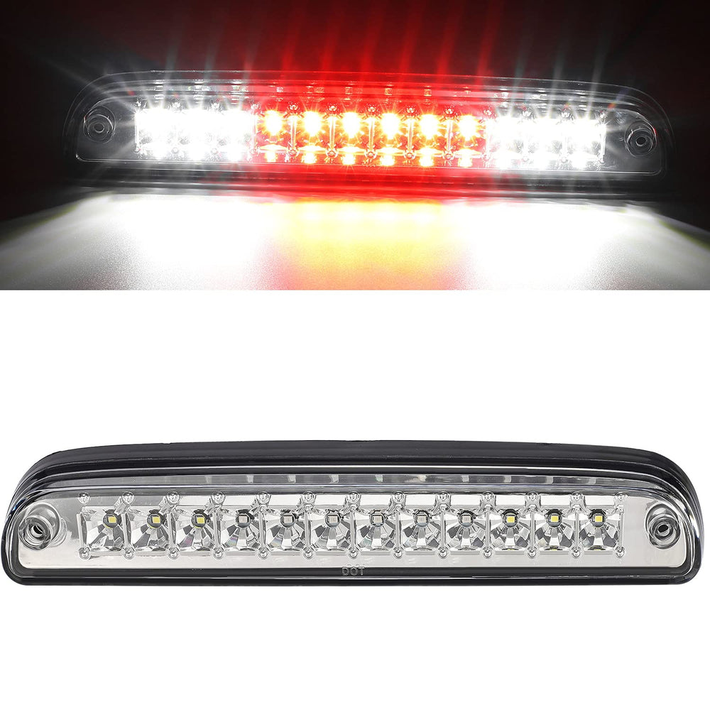Partsam front view of high mount brake light showing clear lens and LEDs for better visibility