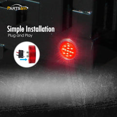 Partsam mounted on trailer side demonstrating improved nighttime visibility