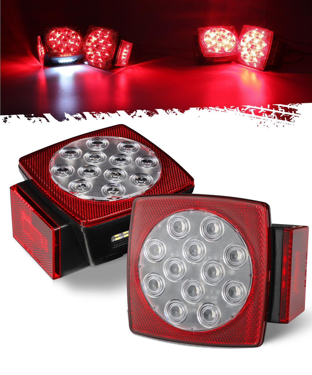 Partsam front view showing lamp face and clear red lens for improved visibility