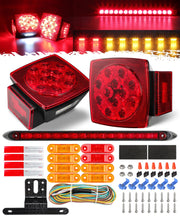 Partsam square tail light front view showing bright LEDs and durable lens for visibility