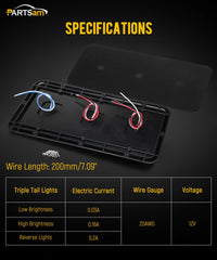 Partsam wiring harness detail with labeled wires for easier installation