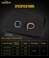 Partsam wiring harness leads close-up showing color-coded wires for quick hookup