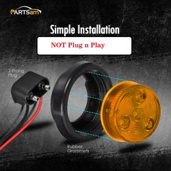 Partsam wiring pigtails and two-wire detail for fast 12V installation