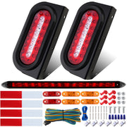 Partswcgg 6-inch oval LED lamp front view showing bright LEDs for improved safety