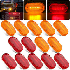 Partswcgg front view of 4 inch rectangular LED marker lights showing complete kit benefit